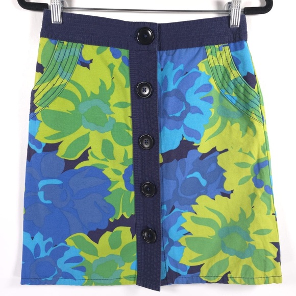 Boden Dresses & Skirts - Boden Floral Button Front Skirt A-Line WG317 100% Cotton‎ Size 8L